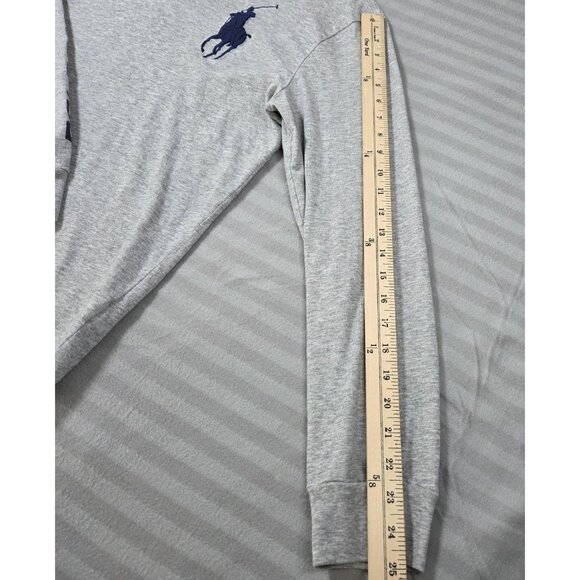 Polo Ralph Lauren Quarter Zip Hoodie Mens Medium Gray Big Pony Logo Spell Out - Picture 8 of 11
